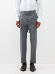 Костюмные брюки из шерсти super 120s Thom Browne, серый