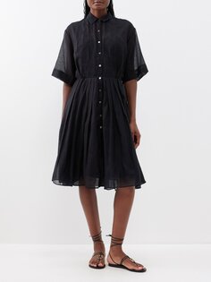 Платье-рубашка oriane из хлопка и шелка Thierry Colson, черный