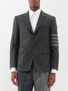 Шерстяной пиджак four-bar Thom Browne, серый