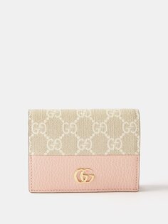 Складной кожаный кошелек gg marmont Gucci, розовый