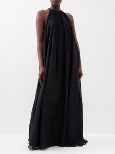 Платье zenith из смесового хлопка с жемчужной вышивкой Thierry Colson, черный