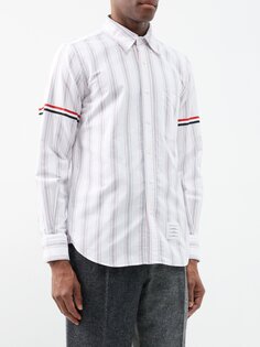 Рубашка из хлопка в трехцветную полоску Thom Browne, белый