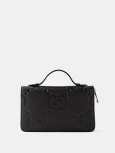 Кошелек jumbo с тиснением gg Gucci, черный