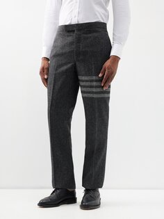 Строгие брюки из шерсти с четырьмя перекладинами Thom Browne, серый