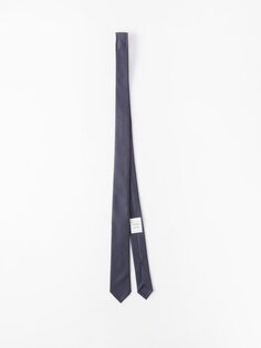 Шерстяно-твиловый галстук Thom Browne, синий