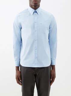 Рубашка-оксфорд из хлопка с накладными карманами Gucci, синий