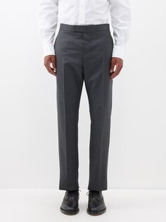 Костюмные брюки из шерсти super 120s Thom Browne, серый