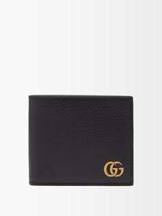 Складной кожаный кошелек gg marmont Gucci, черный