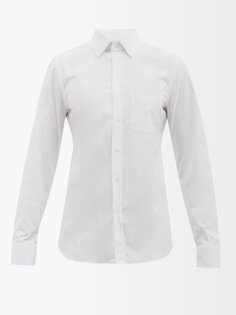 Рубашка из хлопка-оксфорда с накладными карманами Gucci, белый