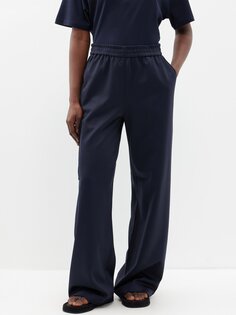 Широкие брюки из технического твила с карманами-карго Tibi, синий