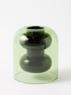 Короткая стеклянная ваза bump Tom Dixon, зеленый