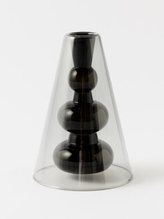 Выпуклая стеклянная ваза Tom Dixon, черный