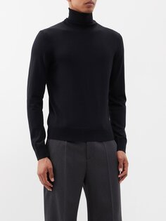 Шерстяной свитер с высоким воротником Tom Ford, черный