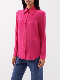 Рубашка с жаккардовым узором gg Gucci, розовый