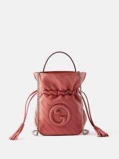 Кожаная сумка-ведро blondie Gucci, розовый