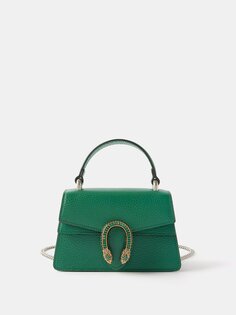 Кожаная сумка dionysus supermini Gucci, зеленый