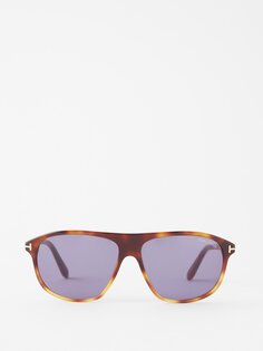 Солнцезащитные очки prescott в d-образной оправе из ацетата Tom Ford, коричневый