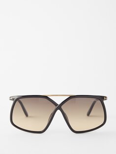 Массивные круглые солнцезащитные очки meryl из ацетата Tom Ford, черный