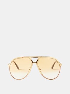 Солнцезащитные очки-авиаторы xavier в металлической оправе Tom Ford, золото