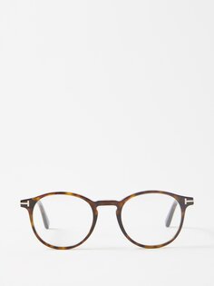 Круглые очки из ацетата черепаховой расцветки Tom Ford, коричневый