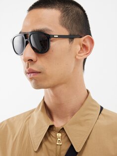 Солнцезащитные очки-авиаторы из ацетата Gucci, черный