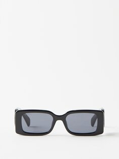 Солнцезащитные очки из ацетата в прямоугольной оправе с узором gg Gucci, черный
