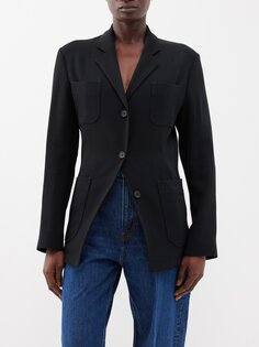 Однобортный пиджак из крепа Toteme, черный