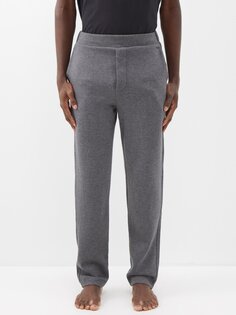 Эластичные пижамные брюки с узором «елочка» из хлопка Hanro, серый