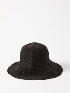 Плетеная шляпа из бумажно-соломенной ткани Toteme, черный