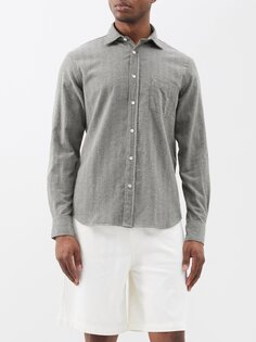 Рубашка paul из хлопка с узором «елочка» Hartford, серый
