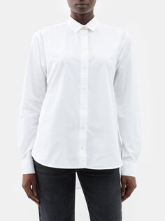 Рубашка из хлопкового поплина с острым воротником Toteme, белый