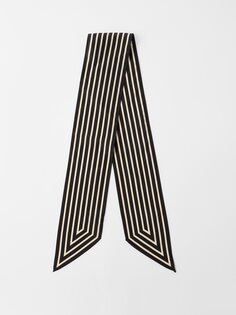 Полосатый шелковый шарф Toteme, черный