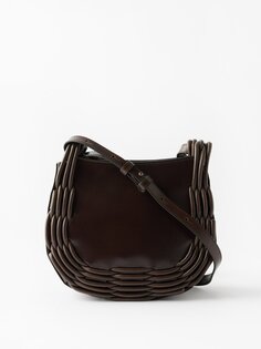 Кожаная сумка через плечо pinar с плетеной отделкой Harago, коричневый