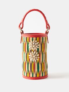 Миниатюрная сумка-ведро из ротанга с декором cupid Heimat Atlantica, мультиколор