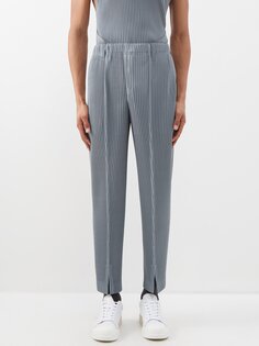 Зауженные брюки со складками Homme Plissé Issey Miyake, серый