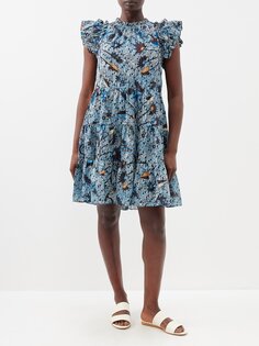 Платье мини denia с цветочным принтом Ulla Johnson, синий