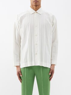 Рубашка со складками из технического материала Homme Plissé Issey Miyake, белый