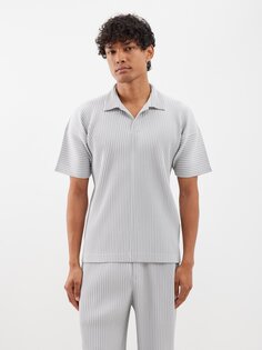 Рубашка-поло со складками Homme Plissé Issey Miyake, серый