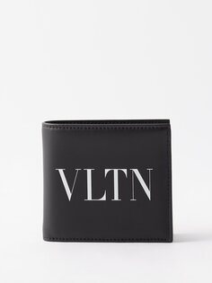 Кожаный кошелек с принтом vltn Valentino Garavani, черный