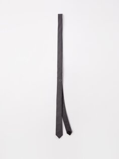 Твиловый галстук с v-образным логотипом Valentino Garavani, серый