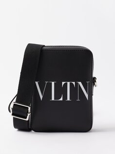 Кожаная сумка через плечо с принтом vltn Valentino Garavani, черный