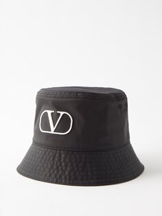Твиловая панама с вышитым логотипом v Valentino Garavani, черный