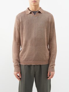 Льняной свитер-поло harrison Iris Von Arnim, коричневый
