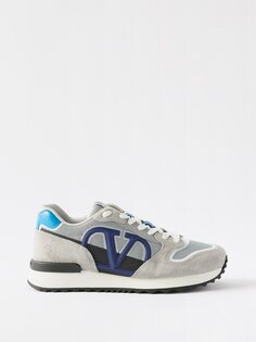 Замшевые кроссовки с логотипом v Valentino Garavani, серый