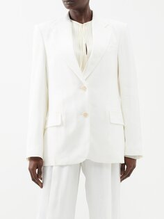 Асимметричный двухслойный пиджак Victoria Beckham, белый