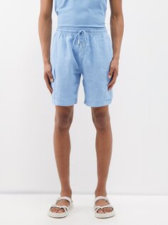 Льняные шорты baie с карманами-карго Vilebrequin, синий