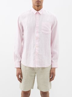 Рубашка caroubis из льна, окрашенного в готовом виде Vilebrequin, розовый