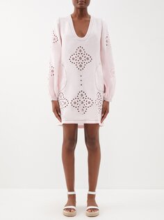 Платье мини lauren из английского льна с вышивкой Vita Kin, розовый