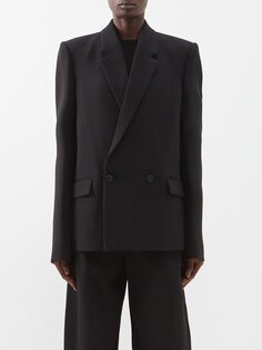 Двубортный шерстяной пиджак из коллаборации с hailey bieber WARDROBE.NYC, черный