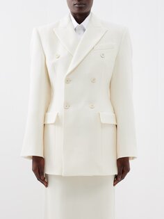 Двубортный шерстяной пиджак release 12 WARDROBE.NYC, белый